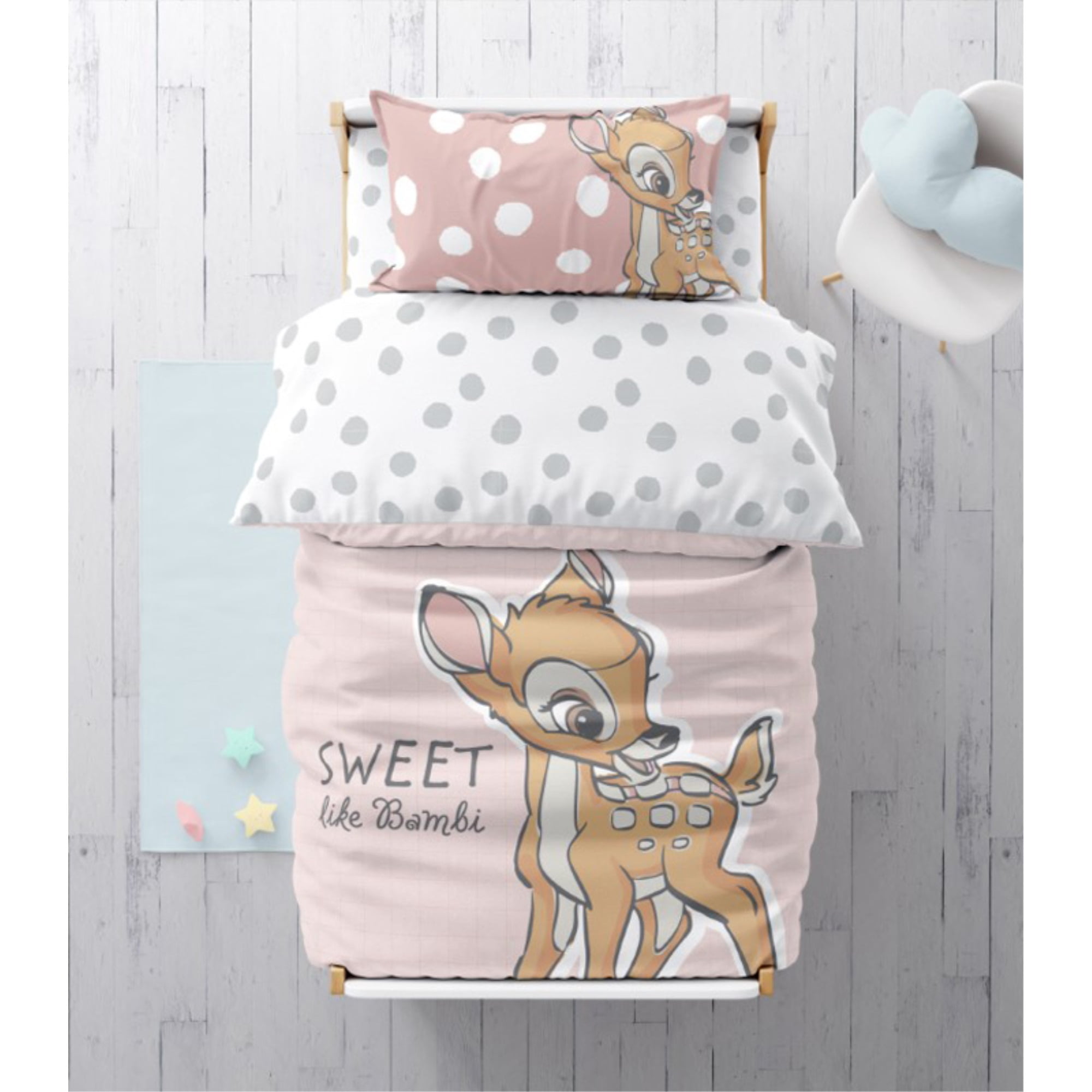 Pink Bambi 3-Piece Cotton Bedding Set 