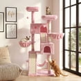 thumbnail image 6 of Merrland 65.7" Large Cat Tree Tower Condo for Cats with 2 Scratching Ramps, Hammock & Scratching Posts, Pink, 6 of 8