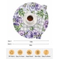 thumbnail image 6 of 15 Inch Round Placemats Set of 4, Purple Flowers Non Slip Heat Insulation PP Table Mats, Spring Floral Leaves Plants Gray Plaid Washable Place Mats for Kitchen Dining Party Table Decor, 6 of 7