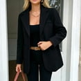 thumbnail image 2 of MaFYtyTPR Blazer for Women Long Sleeve Single Button Loose Fit Casual Office Suit Jacket With Chest Pockets A-Black XXL, 2 of 6