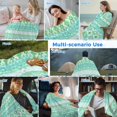 thumbnail image 5 of Teal Green Boho Cooling Blanket, Lightweight Breathable Summer Throw Blanket with Double Sided Cold Effect,Vintage Ethnic Tribe Abstract Art Picnic Beach Blankets Bed Sheet for Hot Sleepers 50"x60", 5 of 8