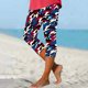 thumbnail image 4 of Pantalones de Yoga de Verano para Mujeres Ligeros de Alta Cintura de Impresión Capris, Pantalones de Gimnasio Y Entrenamiento de Ajuste Delgado con Cintura Elástica para Yoga, Correr, 4 of 5