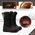 thumbnail image 5 of Pennysue Women's Mid-Calf Snow Boots Black Grid Warm Faux Fur Lined Winter Boots Insulated 7M, 5 of 7