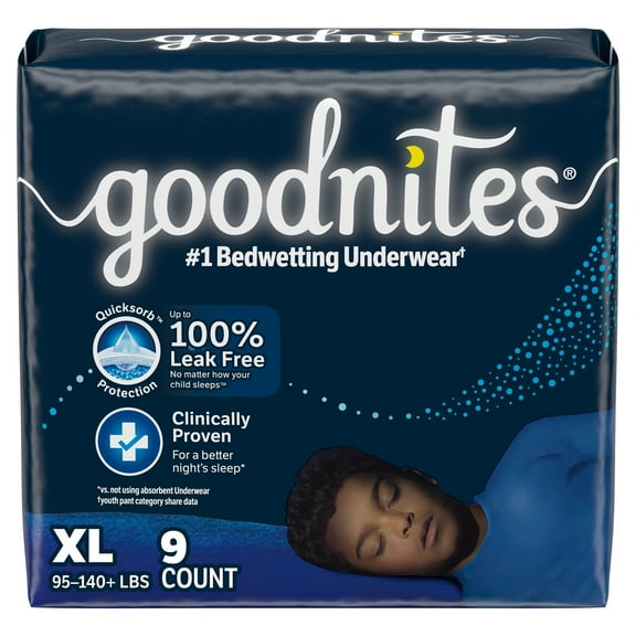 GoodNites Youth Absorbent Underwear X-Large 95 to 140 lbs. 55592, 36 Ct