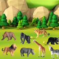 thumbnail image 5 of 12 Piezas Figuras Juguetes Realistas Mini Safari Zoo Figuras de Animales Juego Educativo de Aprendizaje de Plástico Suministros para Fiestas Temáticas de Animales Adornos para Pastel para Huevos de Pa, 5 of 5