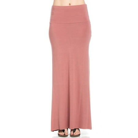 Azules - Azules Women's Solid Maxi Skirt Ankle Length, Many Color ...