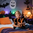 thumbnail image 3 of Halloween Striped Linen Pillow Cover Halloween Patterns Soft Durable Machine Washable for Home Living Room Sofa Decoration, 3 of 4