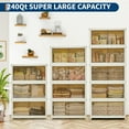 thumbnail image 6 of 5 Tier Plastic Storage Bins with Lid 48QT, Stackable Storage Containers with Wheels, Folding Storage Boxes, with Magnetic Doors for Home,Office, Dorm Room, 6 of 8