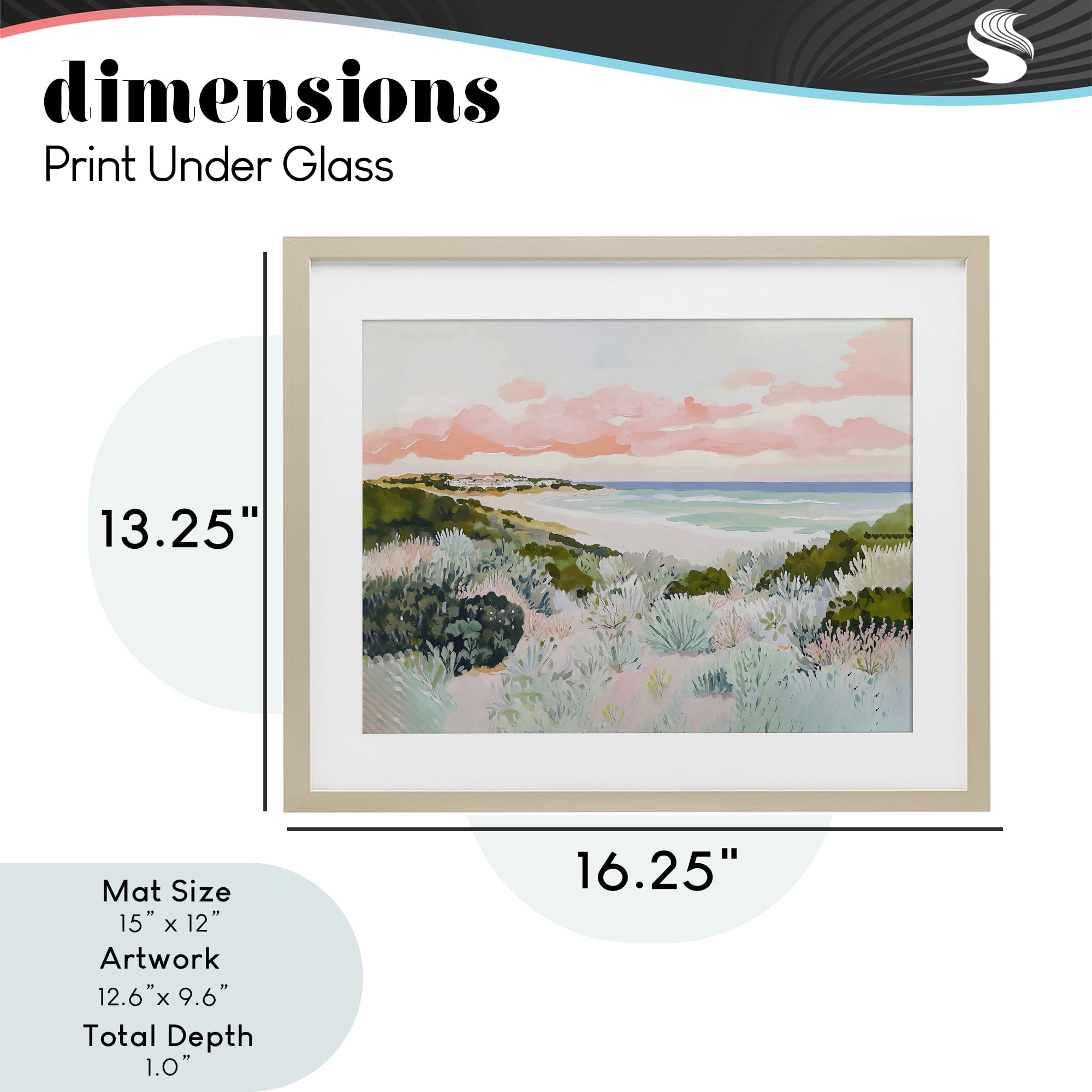 Stupell Industries Beach Grasses & Pastel Skies Birch Framed Print Under Glass, design by The Prints Vibe