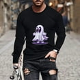 thumbnail image 2 of Raeneomay Long Sleeve Shirts for Men Halloween Printed Top Casual Long Sleeved Round Neck Top/Shirt, 2 of 4