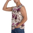 thumbnail image 3 of Lsque Rose Flowers Print Men's Cotton Blend Sleeveless Muscle Shirts (S-3XL)- Moisture Wicking, Odor Protection, UPF 30+,Large, 3 of 8