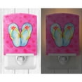thumbnail image 2 of Caroline's Treasures BB8184CNL Flip Flops Pink Polkadot Ceramic Night Light, Pink, 6x4x3", multicolor, 2 of 2