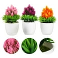 thumbnail image 3 of HLONK 3 Pcs Pine Needle Pineapple Potted Plant Simulation Plants Office, 3 of 8
