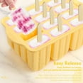 thumbnail image 5 of Popsicle Mould，Popsicle Molds 12 Pieces Silicone Ice Pop Molds BPA Free Popsicle Mold Reusable Easy Release Ice Pop Make (Yellow), 5 of 8