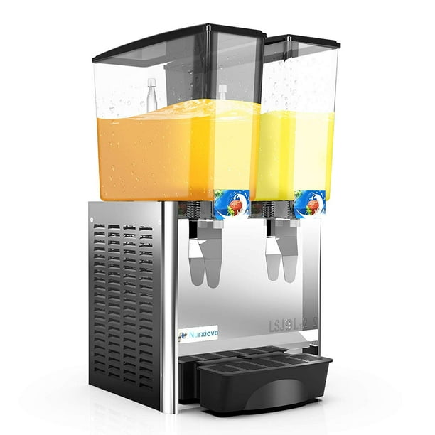 Nurxiovo Commercial Juice Dispenser 2 Tanks 4.7 Gallon juice ice