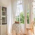 thumbnail image 6 of 1 Pair White Plain and Pure lines Windows Curtains Vintage Cotton Tassel Window Curtains Panels 55" W x 84" L, 6 of 6