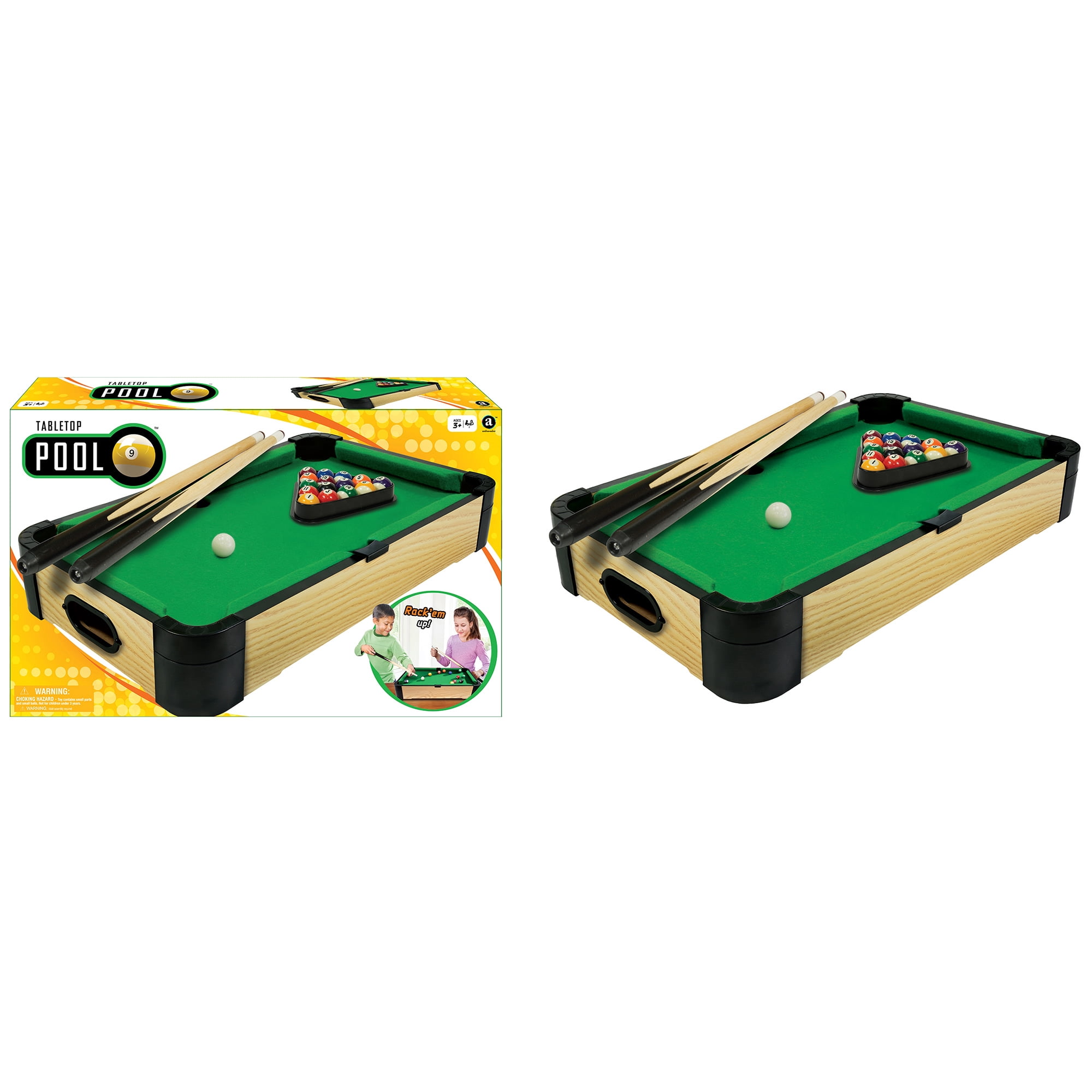 Ambassador Games: Tabletop Pool - 20" - Compact Traditional Billiards Arcade Game, Quality Wood, Mini Classic Game Set, Adults & Kids 3+, 2 Player