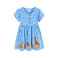 thumbnail image 4 of Toddler Flower Girl Dress Floral Print Animal Embroidered hort Sleeve Preschool Kids Princess Dress Girls Size 3T, 4 of 7