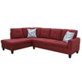 thumbnail image 4 of Hommoo Modern Flannel Living Room Furniture Sets Sectional Couches and Sofas, L-Shaped Sectional Couch Sofa, Red(No Ottoman), 4 of 7