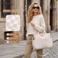 thumbnail image 7 of Gocvo Corduroy Tote Bag, Large Tote Bags for Women, Crossbody Shoulder Handbags for Work Travel（Khaki Plaid）, 7 of 7