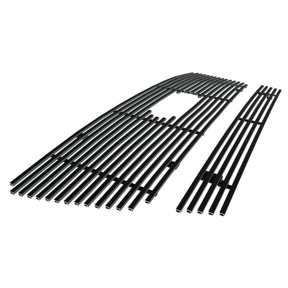 APS Black Horizontal Billet Grille Insert Compatible with Ford F-150 2006-2008 Honeycomb Style with Logo Show Combo N19-H85876F