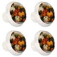 thumbnail image 2 of 4 Pcs Round White Knobs for Kitchen Cabinet Cupboard Dresser Bookcase Thanksgiving Pumpkin Drawer Pulls Handles Home Decor, 2 of 8