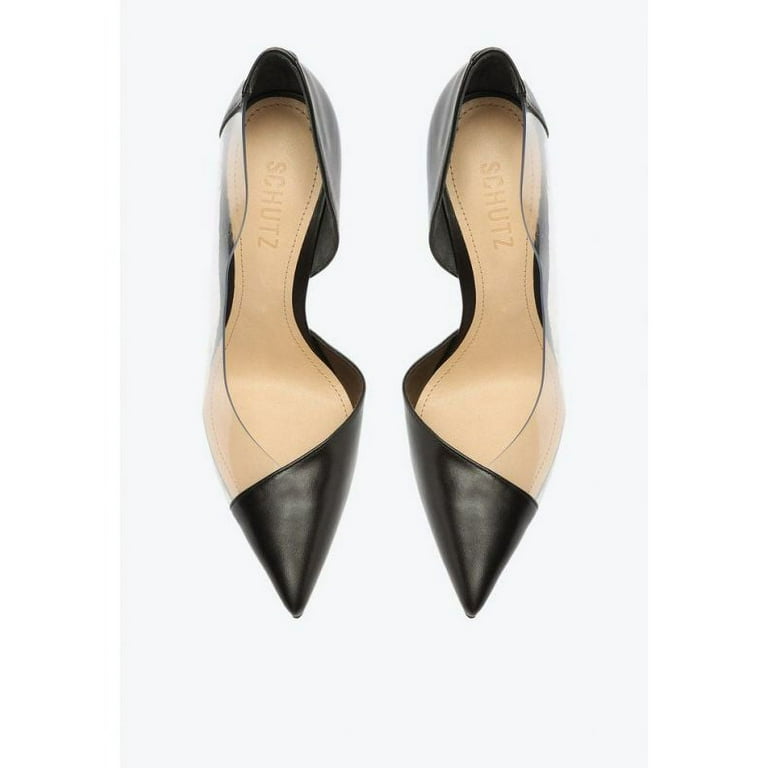 Schutz Sexy Cheslie Metallic Black High Heel Pumps, Slip-On