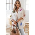 thumbnail image 5 of Women's Beige Sequin Textured Knit Collared Shirt Jacket, 5 of 9