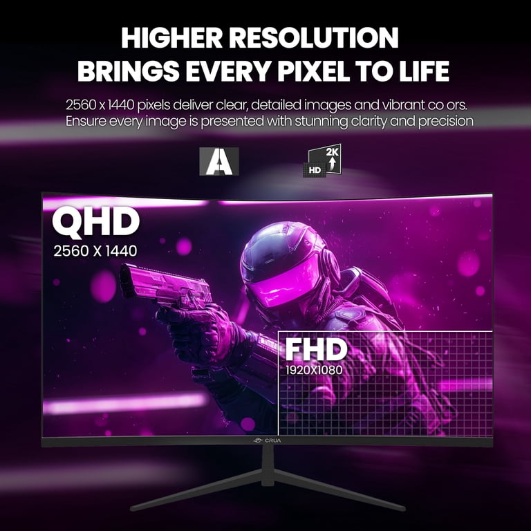 CRUA 32" QHD Curved Gaming Monitor 165Hz photo 4