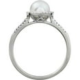 thumbnail image 2 of Sterling Silver Halo-Style Freshwater Cultured Pearl & .01 ct tw Diamond Ring - Size 8, 2 of 6
