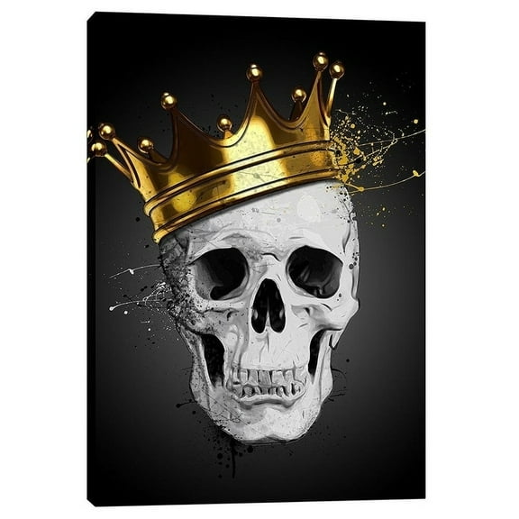 Cortesi Home "Royal Skull" by Nicklas Gustafsson, Giclee Canvas Wall Art - Gold 12" x 16"
