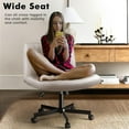 thumbnail image 3 of Waleaf Armless Office Chair with Wheels, Criss Cross Desk Chair, Wide Seat Adult Vanity Chair,Beige, 3 of 9