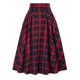 thumbnail image 1 of Falda a cuadros de cintura alta en forma de A para mujer, falda de cintura elástica de moda para otoño/invierno, 1 of 4