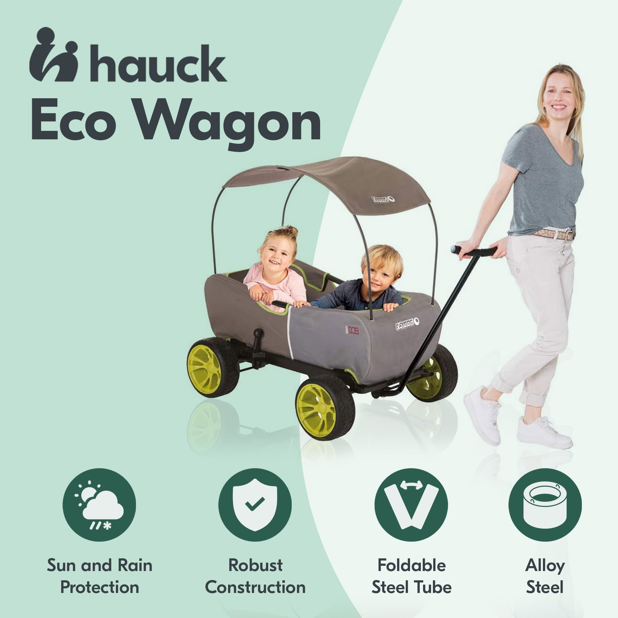 hauck Eco Light Carro Playa, Carro Transporte Playa con Asiento para 1 Niño, Carro para Niños Plegable, Carro Plegable hasta 50 kg, Verde : hauck Toys hauck Eco Light Carro Playa, Carro Transporte Playa con Asiento para 1 Niño, Carro para Niños Plegable, Carro Plegable hasta 50 kg, Verde : hauck Toys