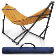 Tranquillo Universal 106.5" Double Hammock with Adjustable Stand, Yellow