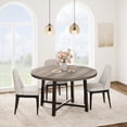 thumbnail image 2 of QinaQin 47 Inch Round Dining Table for 4, Wooden Circle Table with Metal Frame for Kitchen or Apartment, 2 of 12