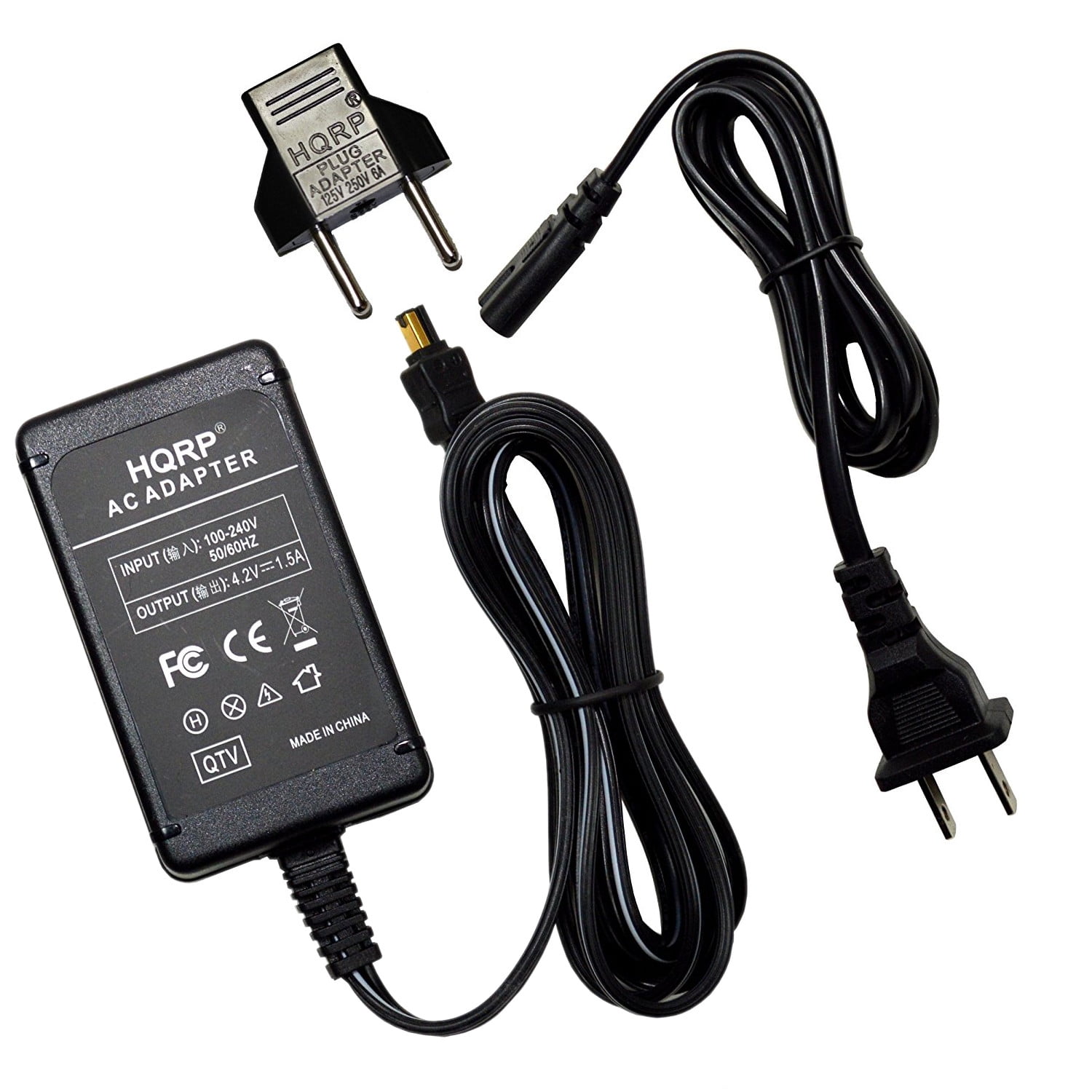 Euro Plug Adapter HQRP AC Adapter Compatible with Tripp Lite U225-004-R U360-412 U222-010-R USB Hub Power Supply Cord 