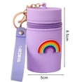 thumbnail image 2 of TNOBHG Portable Travel Pouch Portable Cartoon Decor Storage Bag with Zipper Closure Wrist Strap Mini Cosmetic Bag Silicone Storage Bag Keychain Cosmetic, 2 of 8