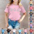 thumbnail image 6 of MUXiin Toddler Girl Shirts Floral Print Crew Neck Preppy Short Sleeve T Shirts Cotton Back To School Sports T-Shirt Boys' Tops, Tees & Shirts, 6 of 6