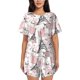 thumbnail image 1 of Balery Paris Conjunto de Pijama para Mujer con Estampado, Dos Piezas de Manga Corta y Shorts, Ropa de Dormir Suave con Cuello Redondo y Bolsillos-3X-Large, 1 of 6