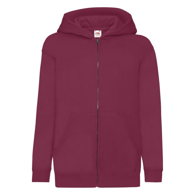 Fruit Of The Loom - Sudadera básica con capucha diseño Jacket Unisex niños niñas (Burdeos)