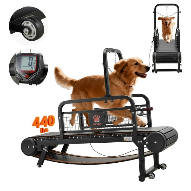 VEVOR Tapis Roulant pour Petits/moyens Chiens, Machine de Course pour Animaux Pacer à Lattes avec Réglage Continu, Frein et Roues, Ceinture en Plastique Améliorée pour Garder les Animaux Actifs et en Forme, jusqu'à 440 Lb, Facile à Déplacer