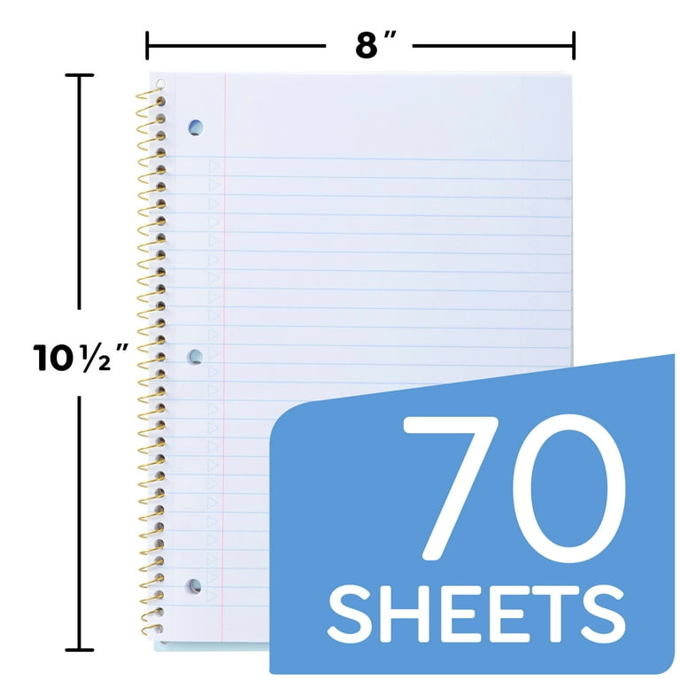 Deli 1-Subject Spiral Notebooks, 6-Pack, Wide Ruled, Pastel photo 4