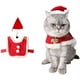 thumbnail image 1 of Disfraz de gato para Navidad, capa de Papá Noel para mascotas con cascabeles, bonito gorro navideño, un conjunto de dulces regalos para perros y gatitos (S), 1 of 5