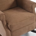 thumbnail image 3 of Haven Upholstered Premium Wingback Rocking Chair, High Back Accent Rocker for Nursery Living Room Bedroom, Solid Wood Curved Base (Dove Gray)), 3 of 10