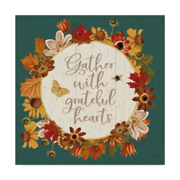 Trademark Fine Art 'Fall Garden V Teal' Canvas Art by Katie Pertiet