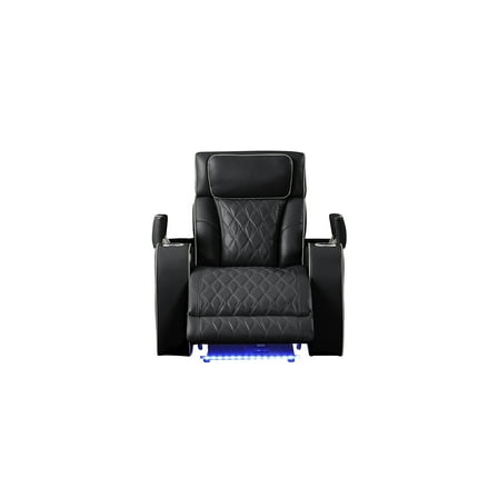 Fortuner Modern Style  Recliner Chair Made with Faux Leather and Wood in Black