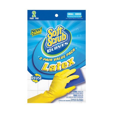 SOFT SCRUB 12321-26 Cleaning Gloves Latex S Yellow Yellow Pair