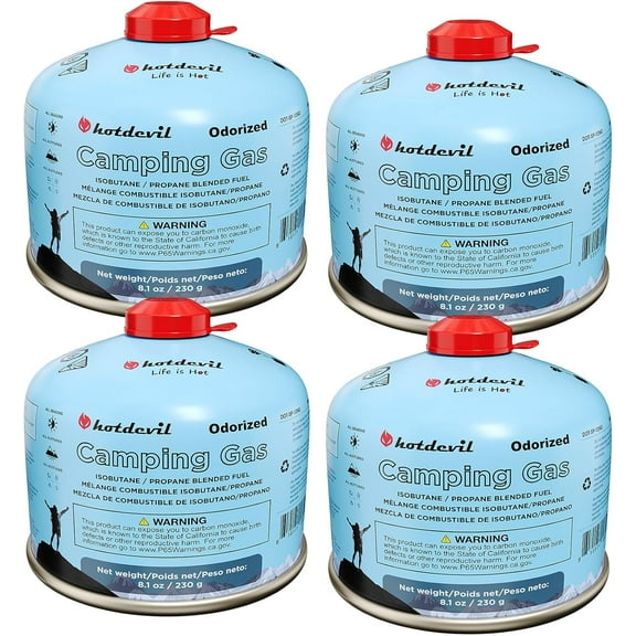 Osmanthus Isobutane Fuel Canister 230 Gram Camping Stove Fuel Butane Propane Blend Camping Fuel Gas Canister Backpacking Fuel Light-Weight Compact Camping Fuel (4 Pack)