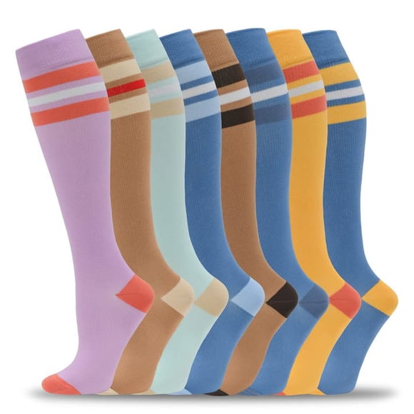 Calcetines de compresión fenglaoda, 8 pares, 20-30 mm Hg, para hombres y mujeres